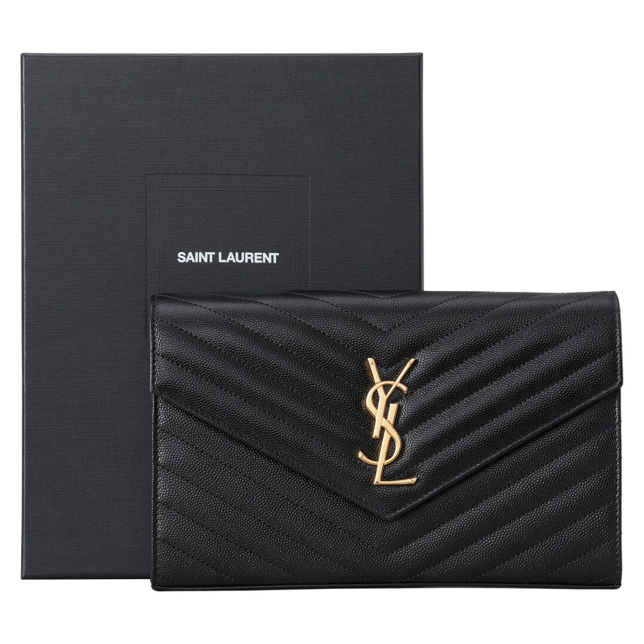 YVES SAINT LAURENT(USED)생로랑 377828 모노그램 쉐브론 체인 크로스백